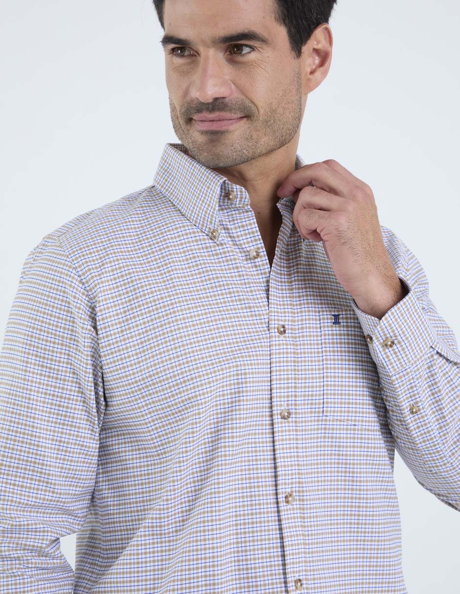 Camisa casual Dioro de algodón manga larga para hombre