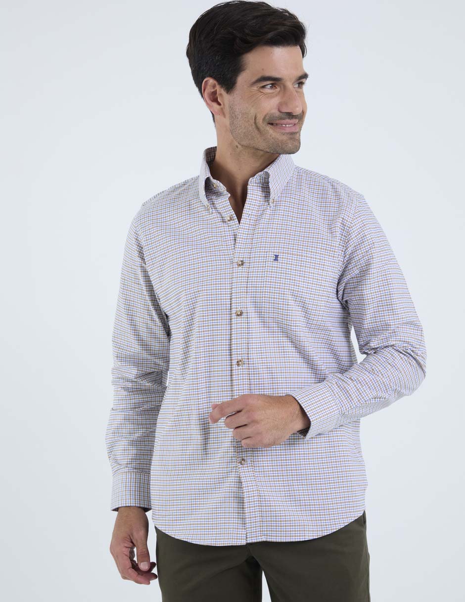 Camisa casual de algodón manga larga para hombre Camisa casual de algodón manga larga para hombre