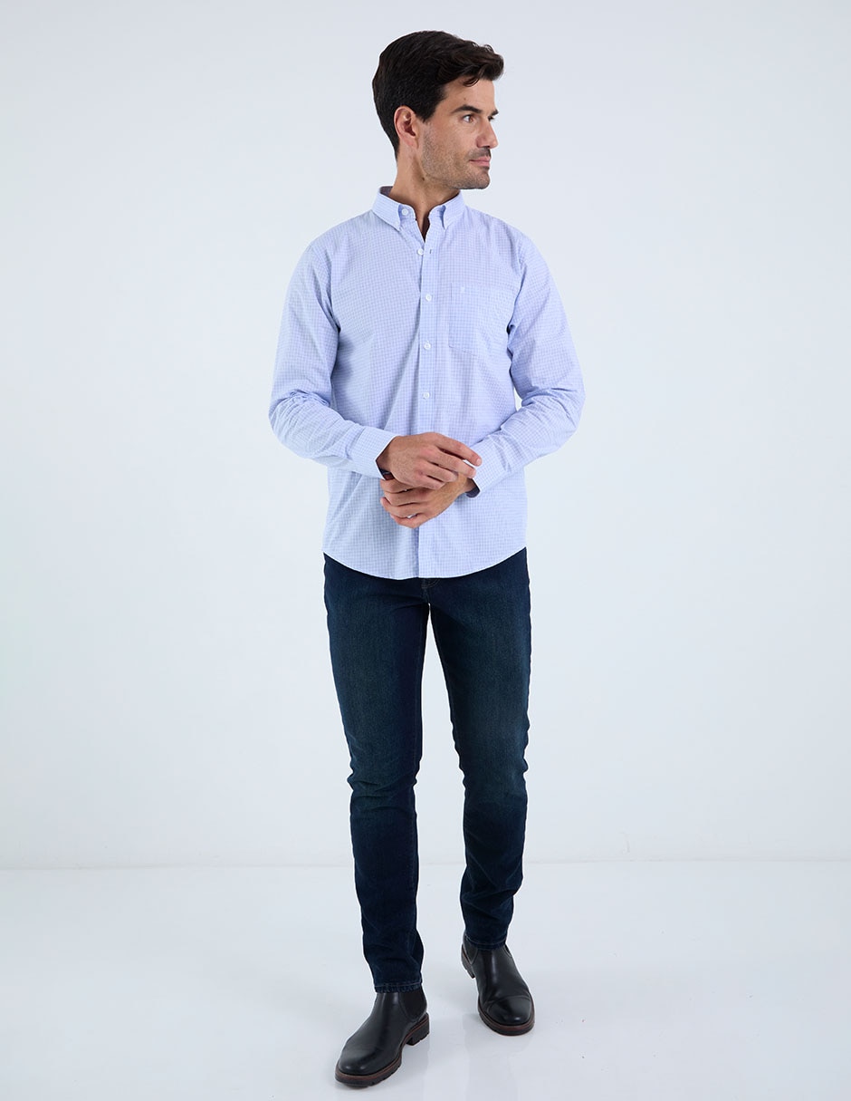 Camisa business casual de algodón manga larga para hombre 3