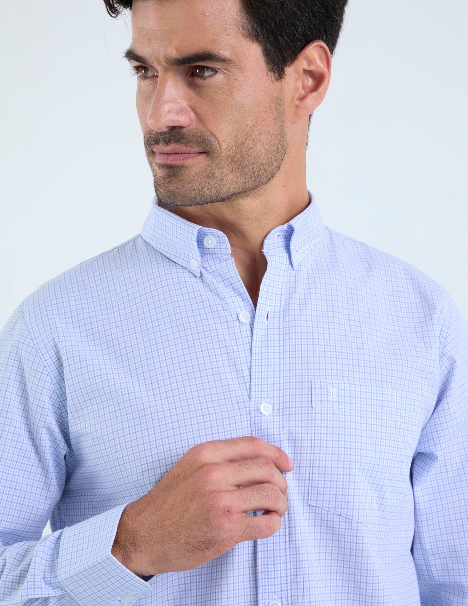 Camisa business casual de algodón manga larga para hombre 4