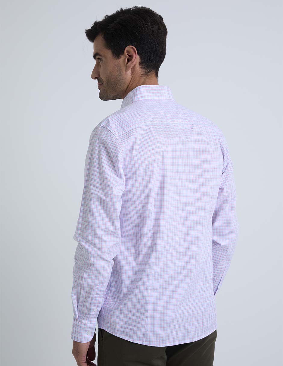Camisa business casual de algodón manga larga para hombre