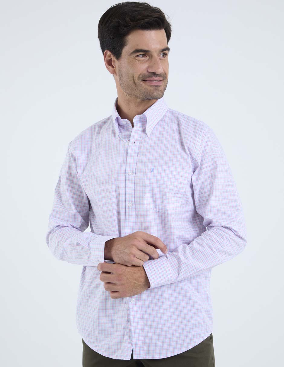 Camisa business casual de algodón manga larga para hombre Camisa business casual de algodón manga larga para hombre