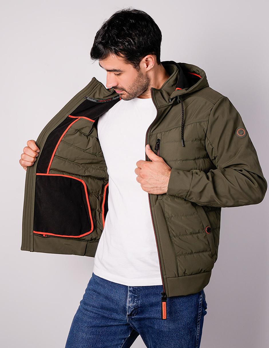 Chamarra capitonada Greenlander capucha desmontable para hombre