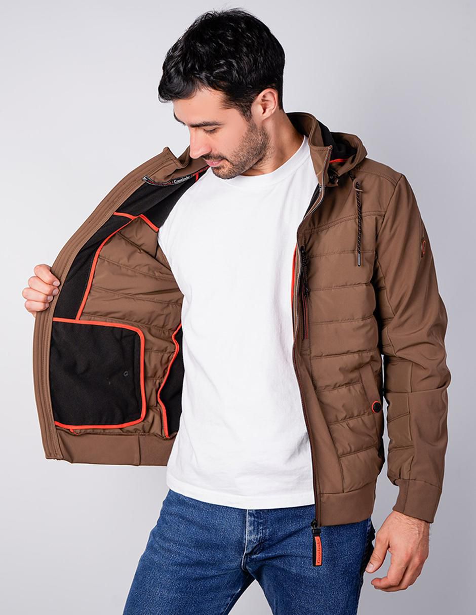 Chamarra capitonada capucha desmontable para hombre 5