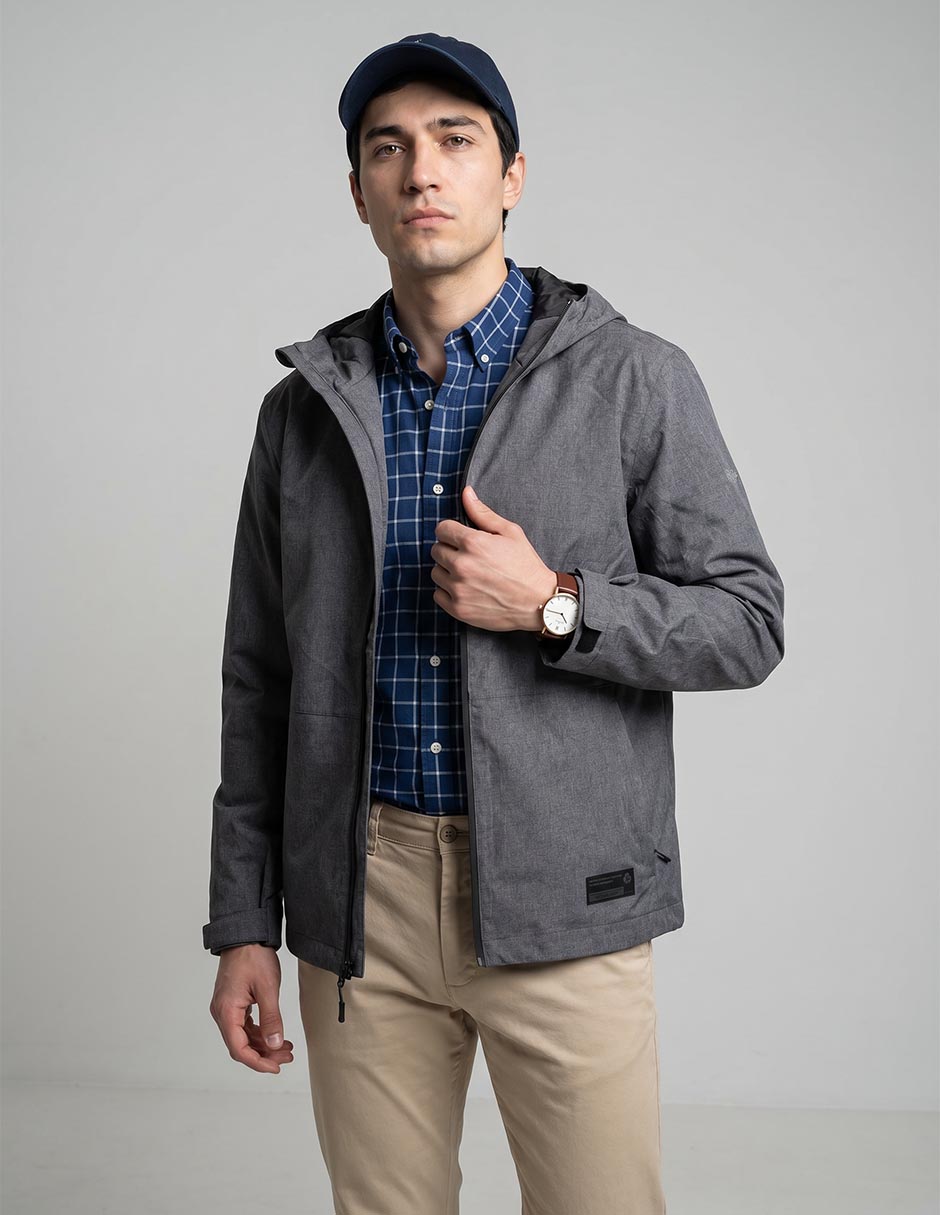 Chamarra casual point zero con capucha para hombre