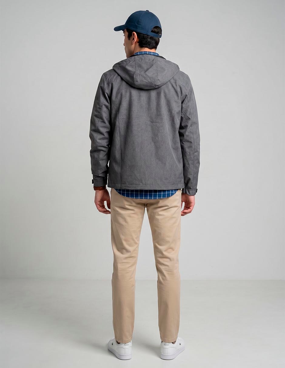 Chamarra casual point zero con capucha para hombre