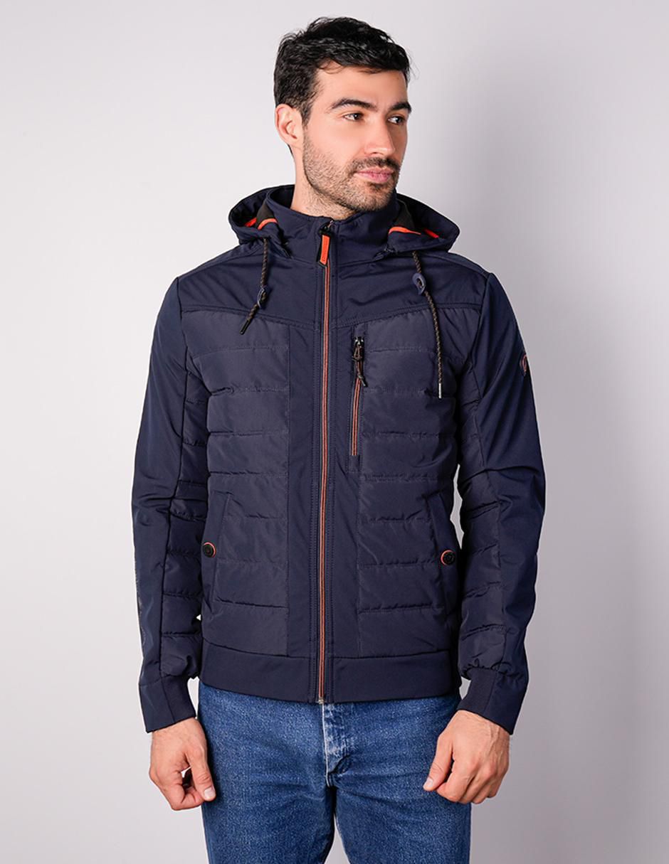 Chamarra capitonada capucha desmontable para hombre Chamarra capitonada capucha desmontable para hombre
