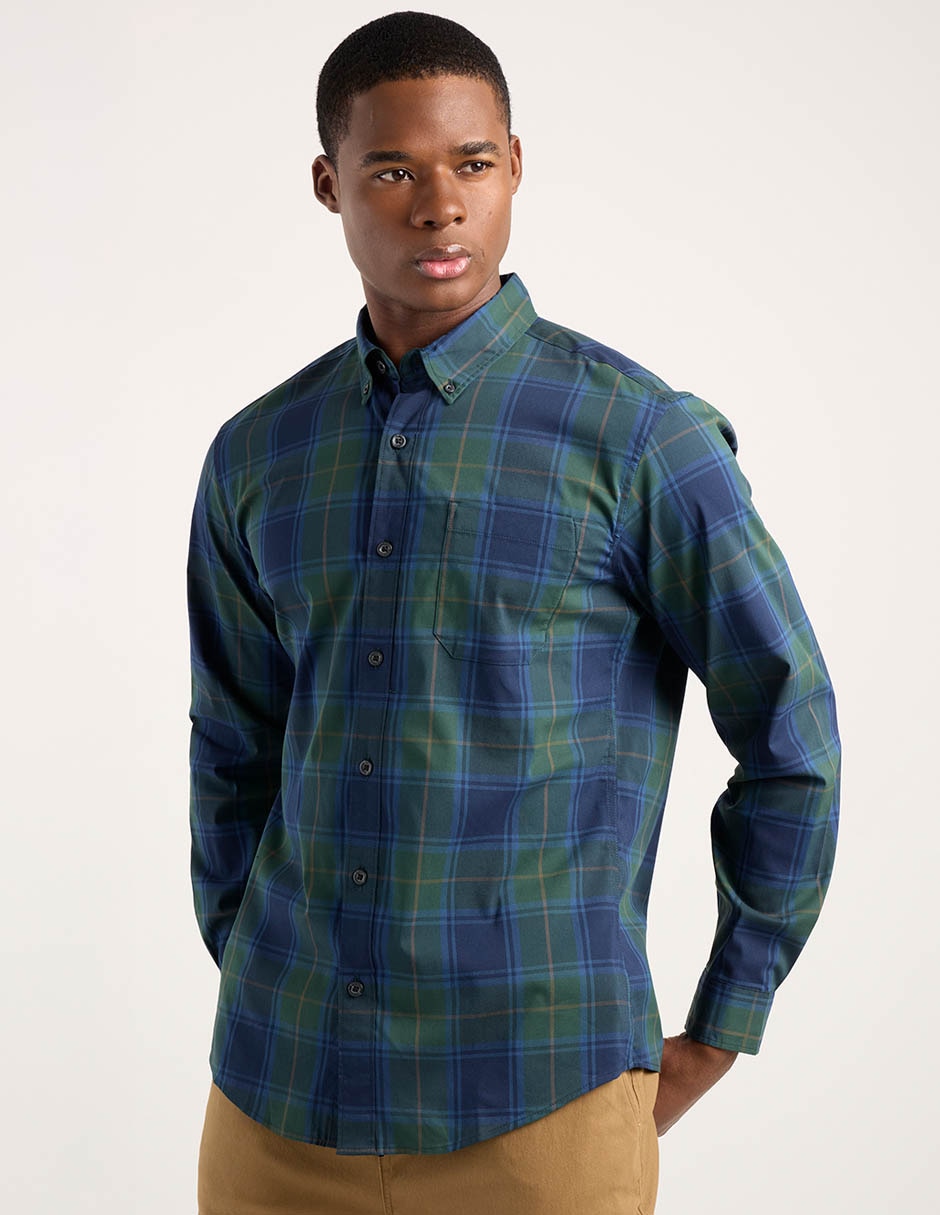 Camisa casual manga larga para hombre 1