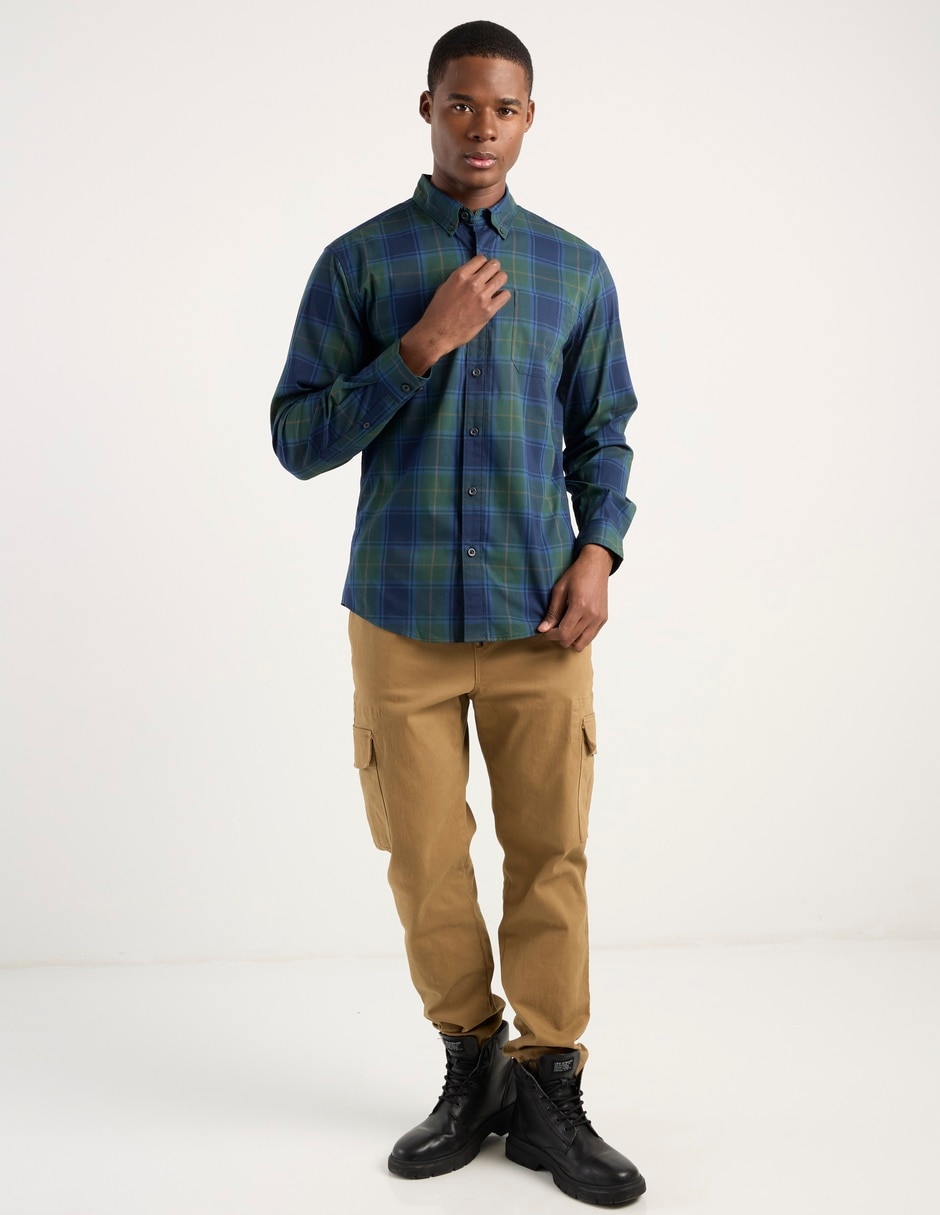 Camisa casual manga larga para hombre 8