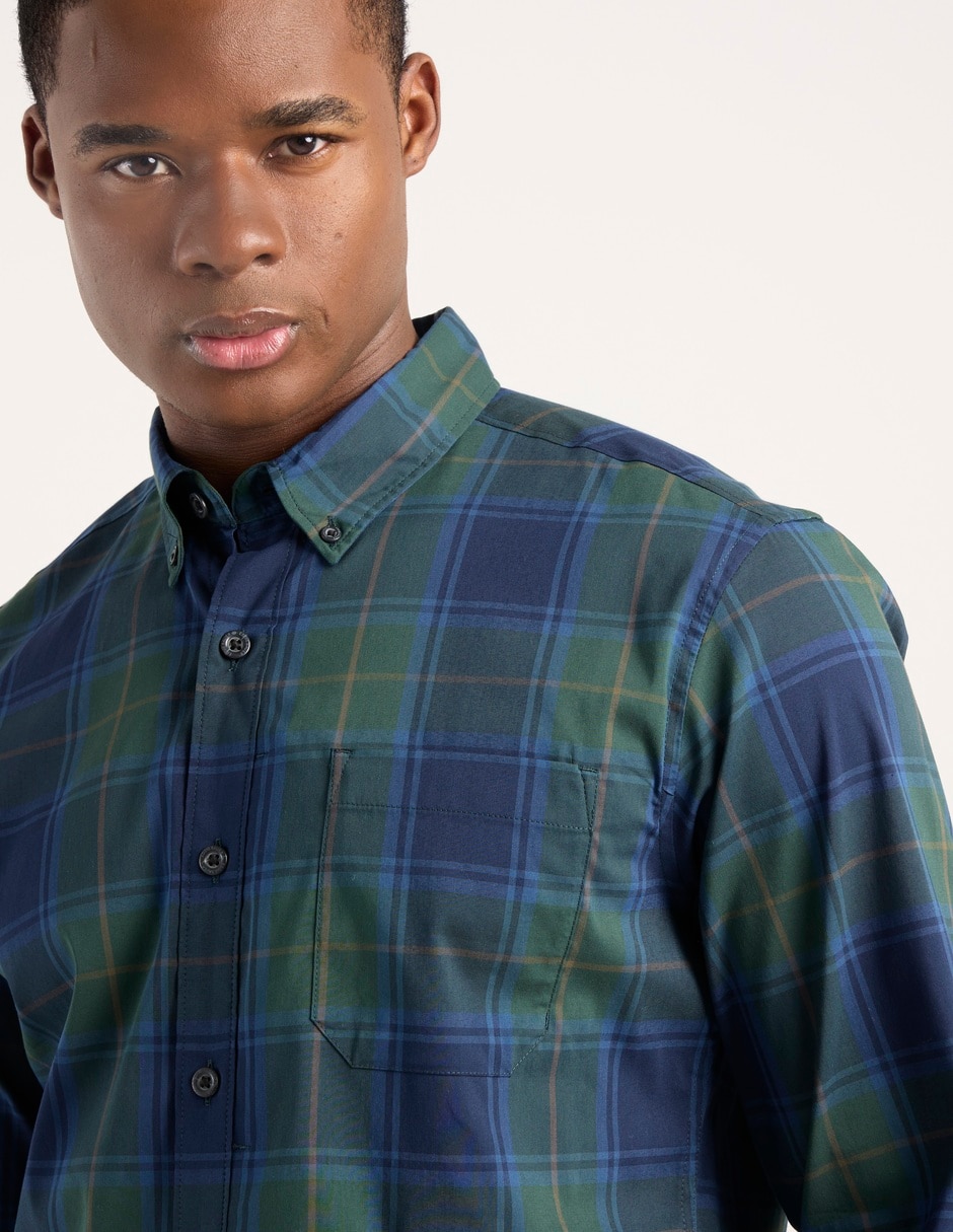 Camisa casual manga larga para hombre 9