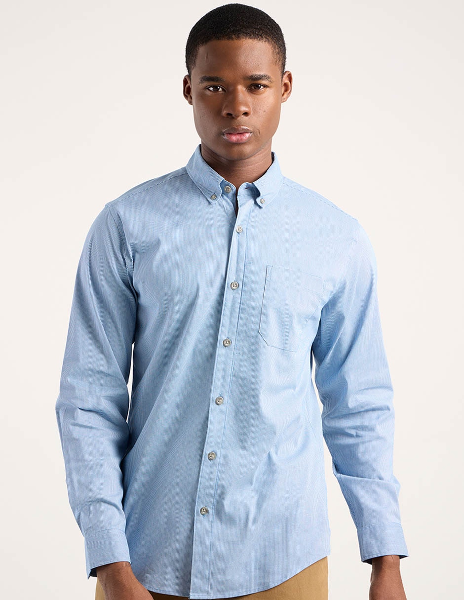 Camisa casual manga larga para hombre 1