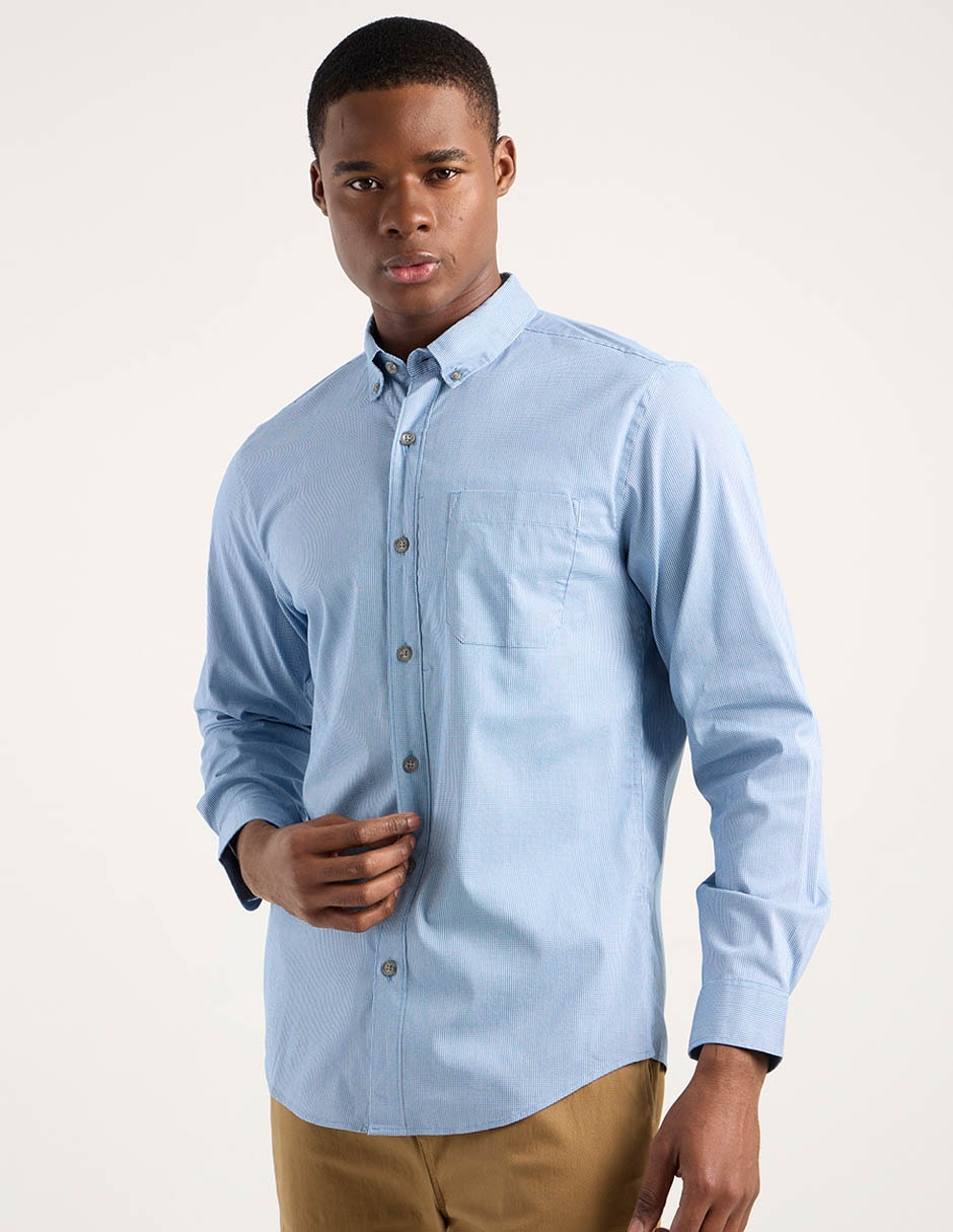 Camisa casual manga larga para hombre 7