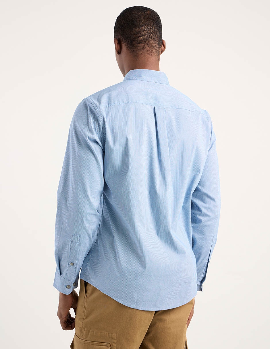 Camisa casual manga larga para hombre 11
