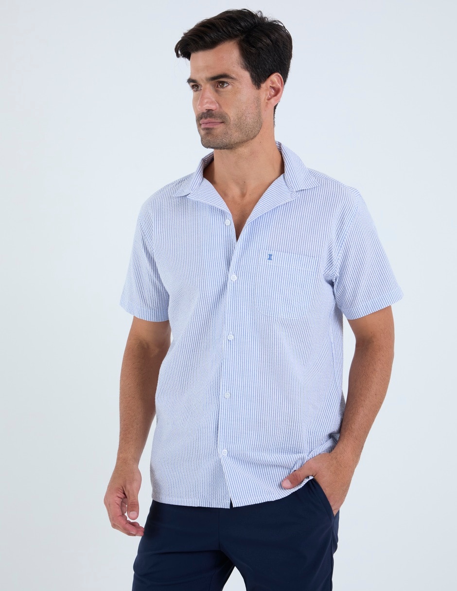 Camisa casual dioro de algodón manga corta para hombre