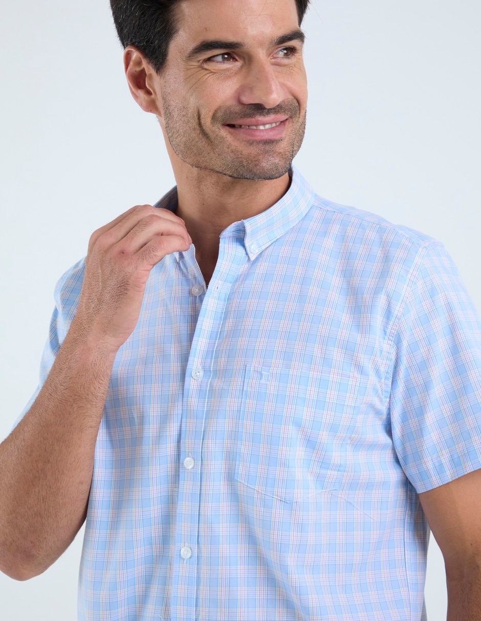 Camisa casual de algodón manga corta para hombre 7