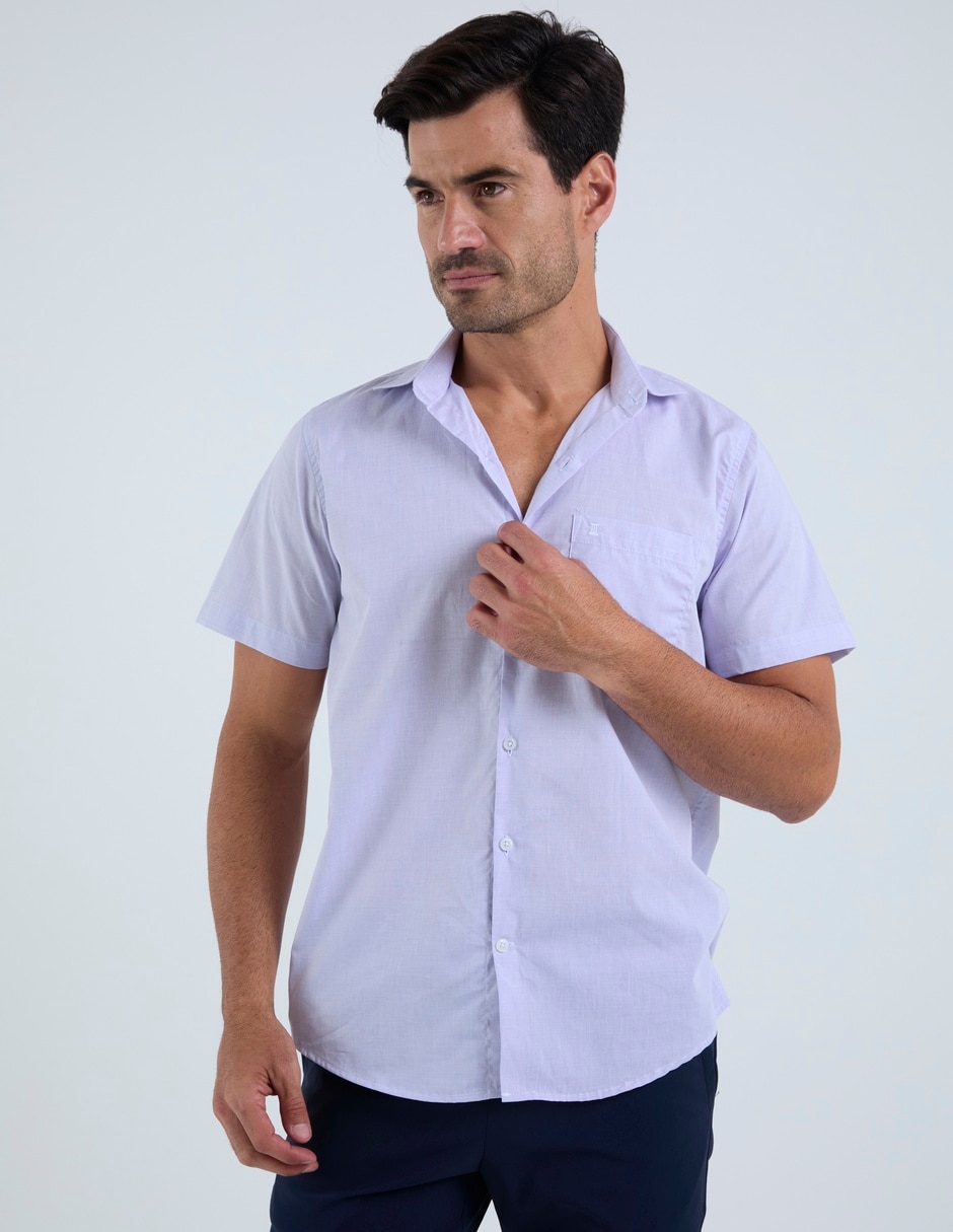 Camisa casual dioro de algodón manga corta para hombre