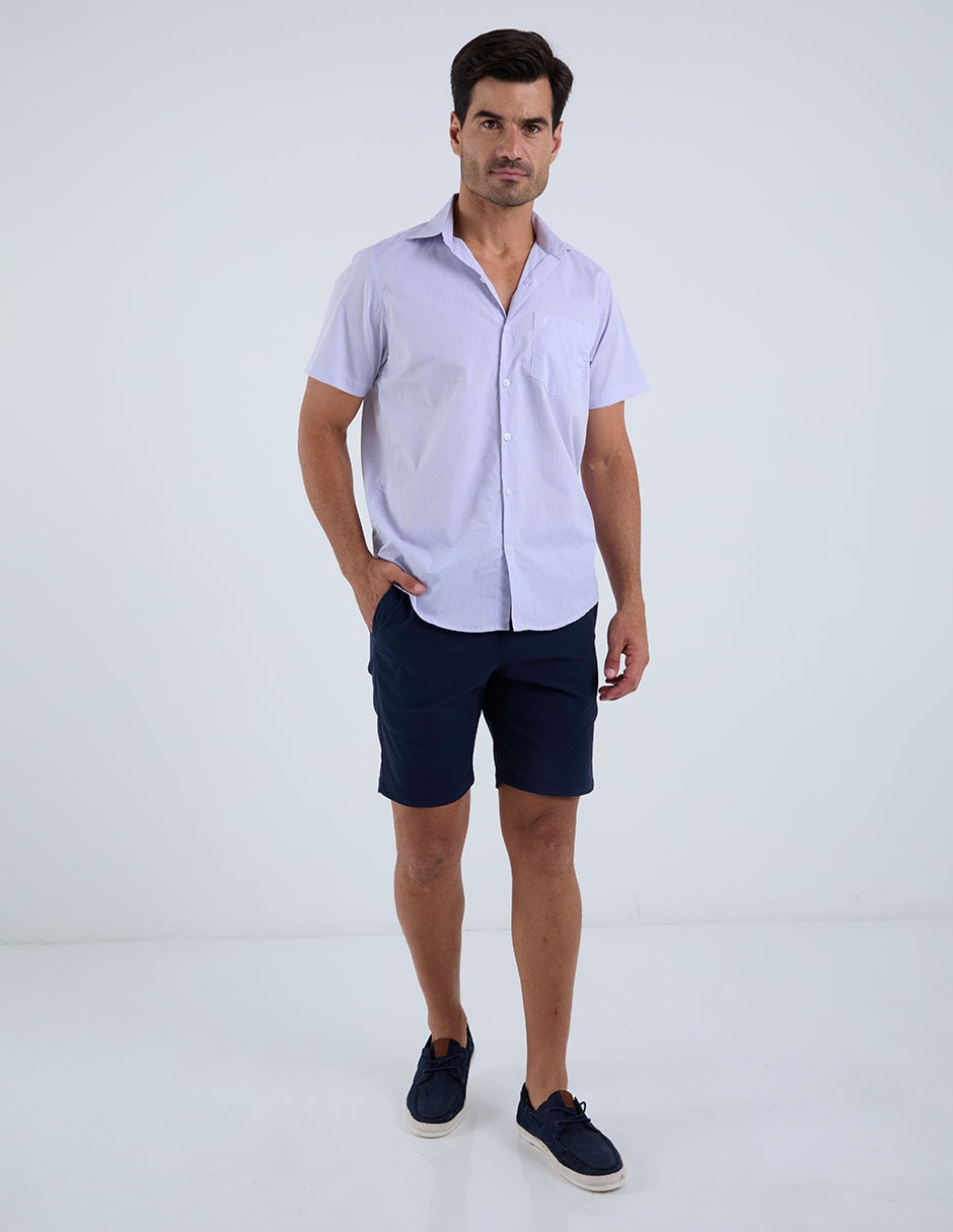 Camisa casual dioro de algodón manga corta para hombre