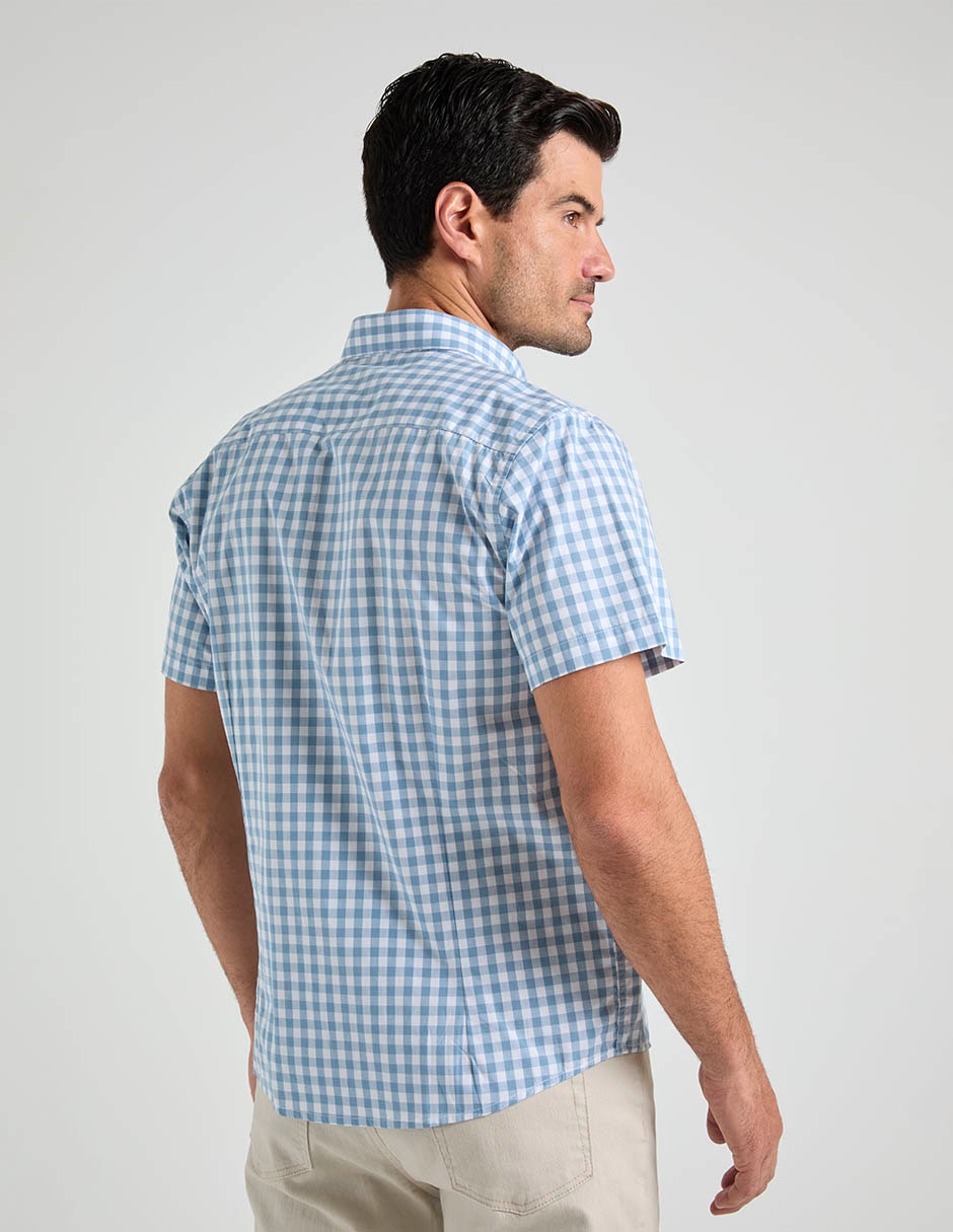Camisa casual de algodón manga corta para hombre 6