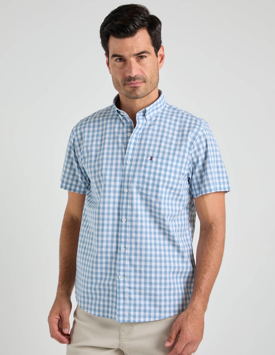 Camisa casual de algodón manga corta para hombre