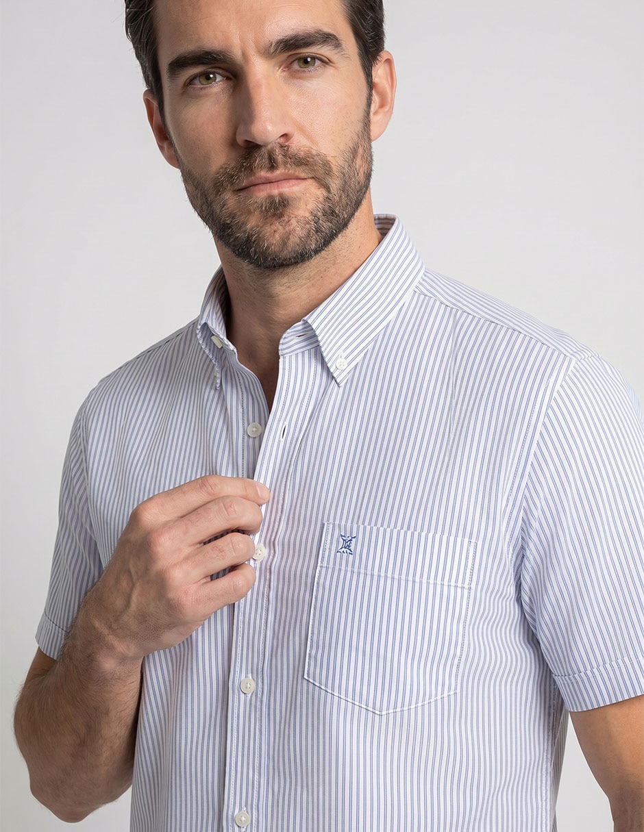 Camisa casual dioro de algodón manga corta para hombre