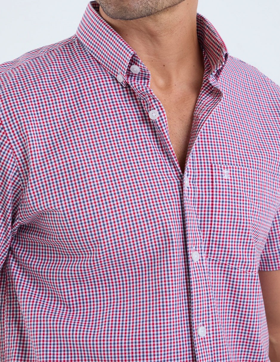 Camisa casual dioro de algodón manga corta para hombre