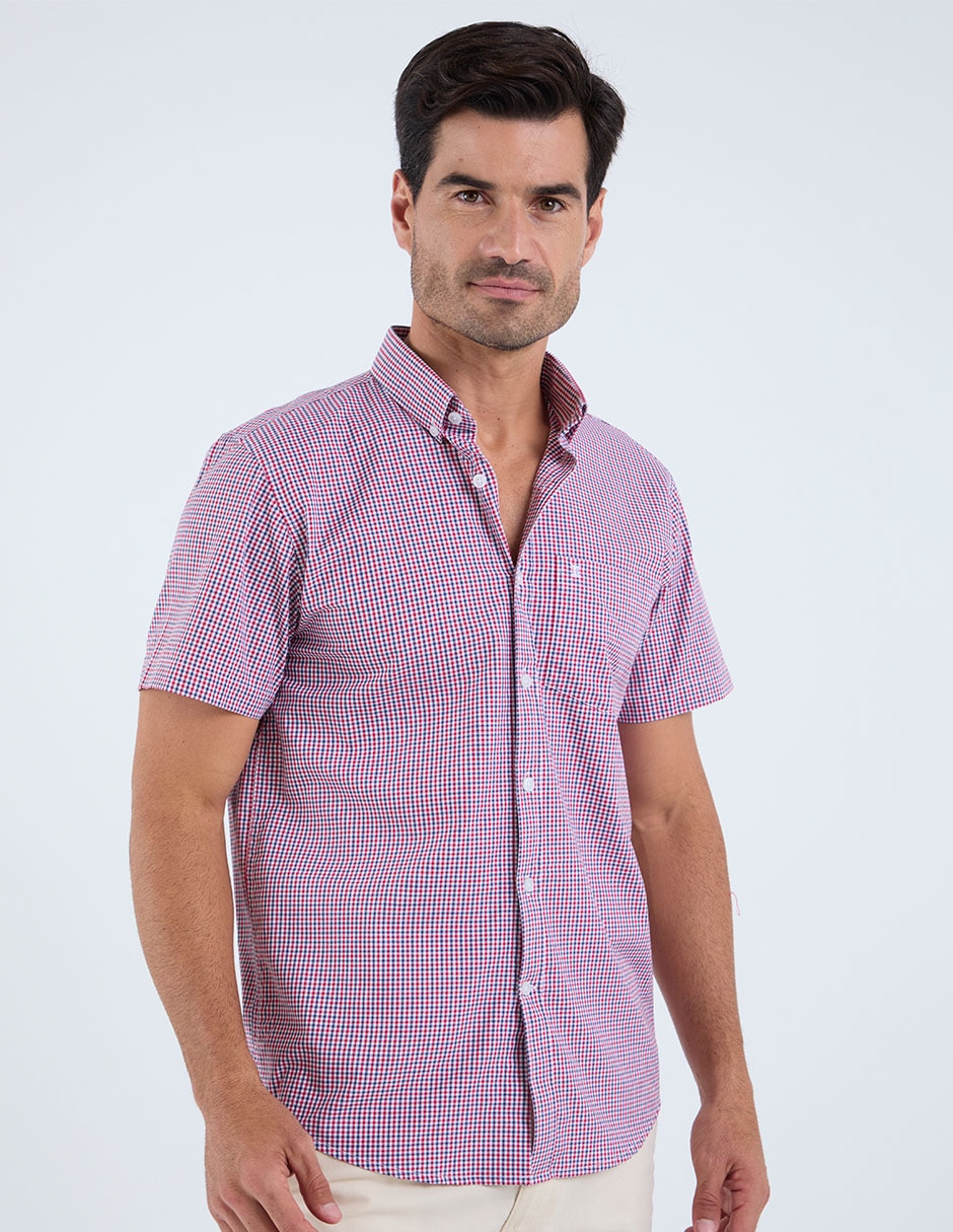 Camisa casual dioro de algodón manga corta para hombre