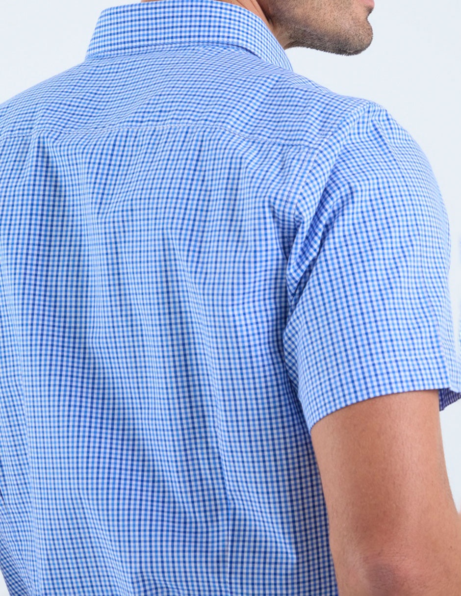 Camisa casual de algodón manga corta para hombre
