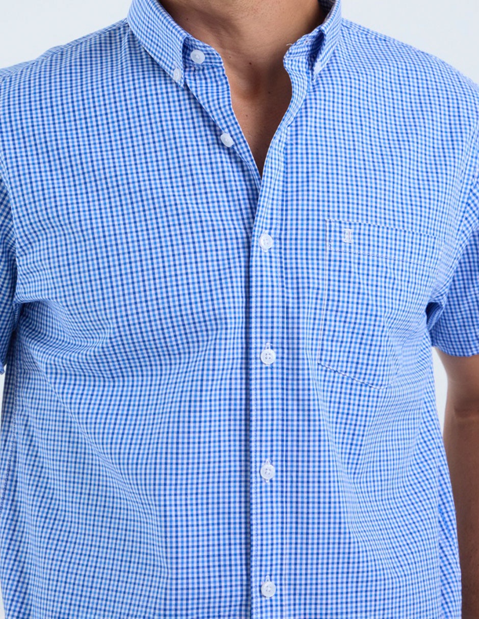 Camisa casual de algodón manga corta para hombre