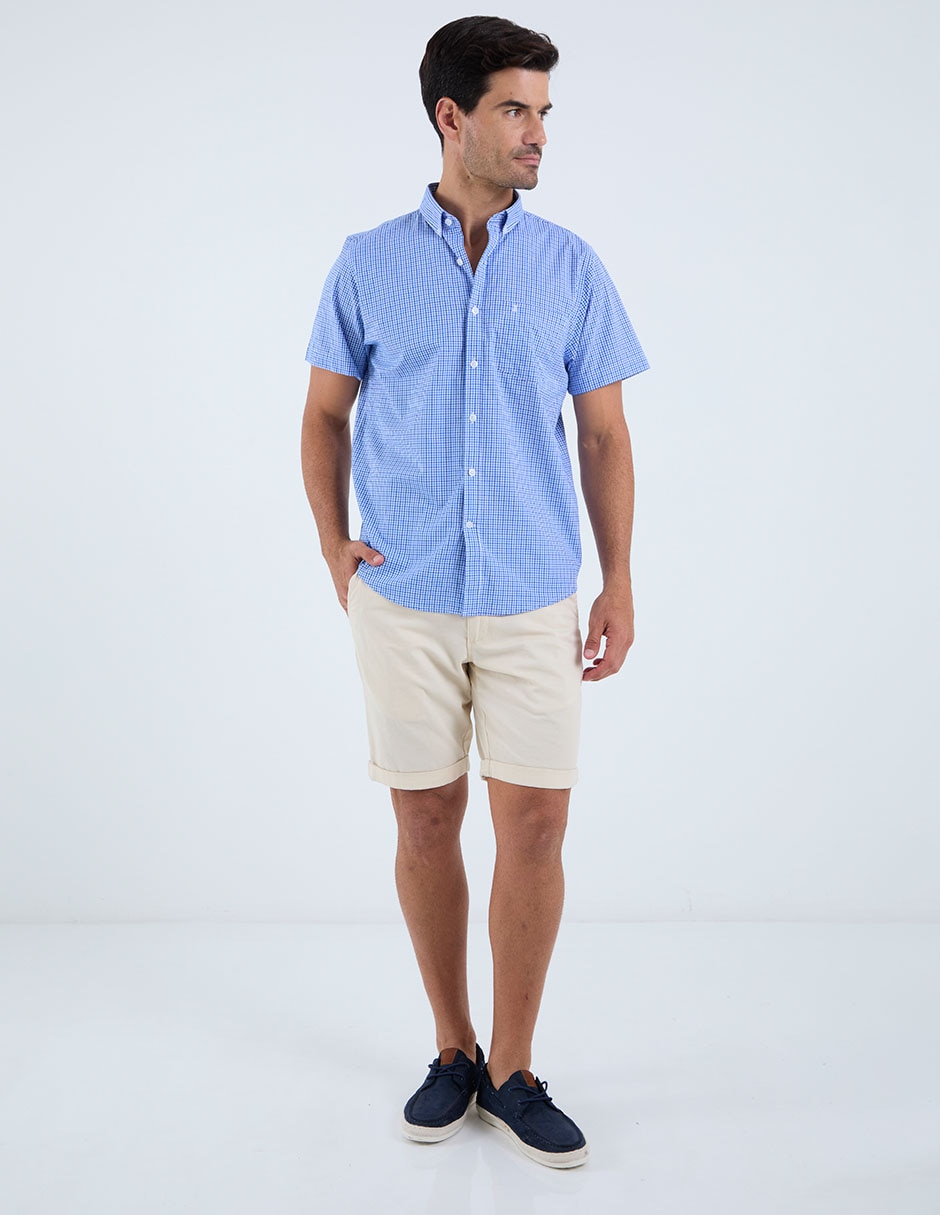 Camisa casual de algodón manga corta para hombre 9