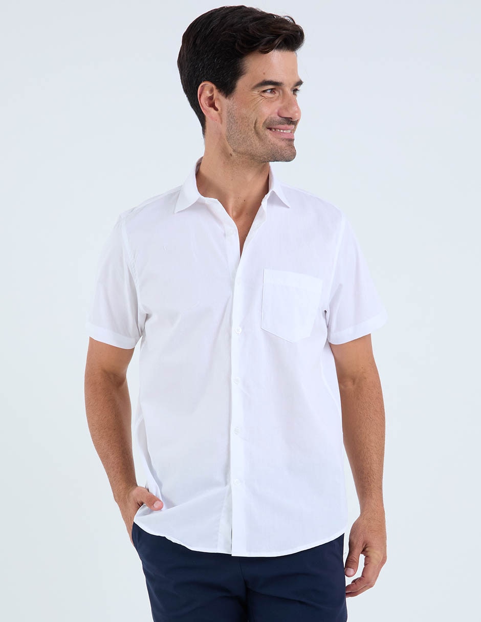Camisa casual dioro de algodón manga corta para hombre