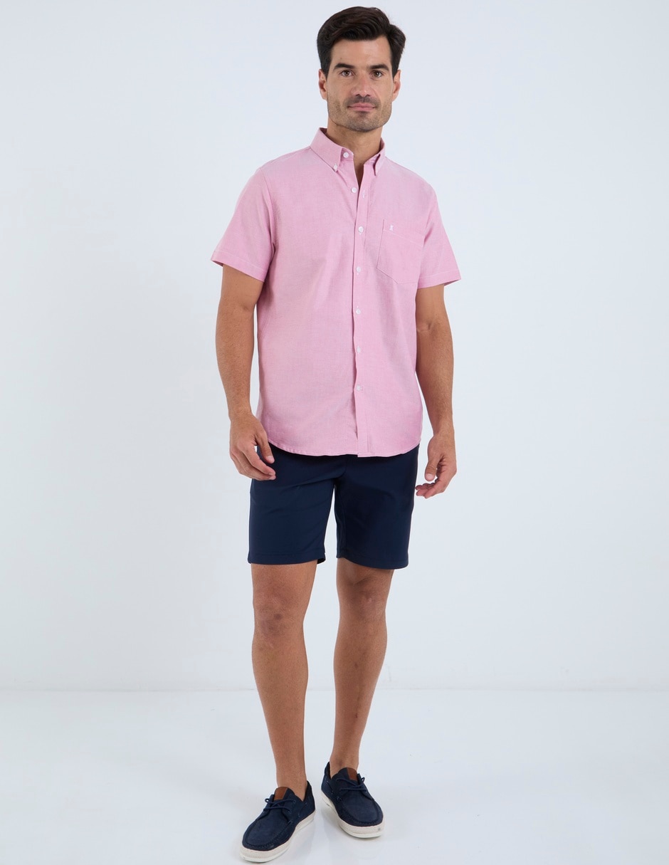 Camisa casual de algodón manga corta para hombre