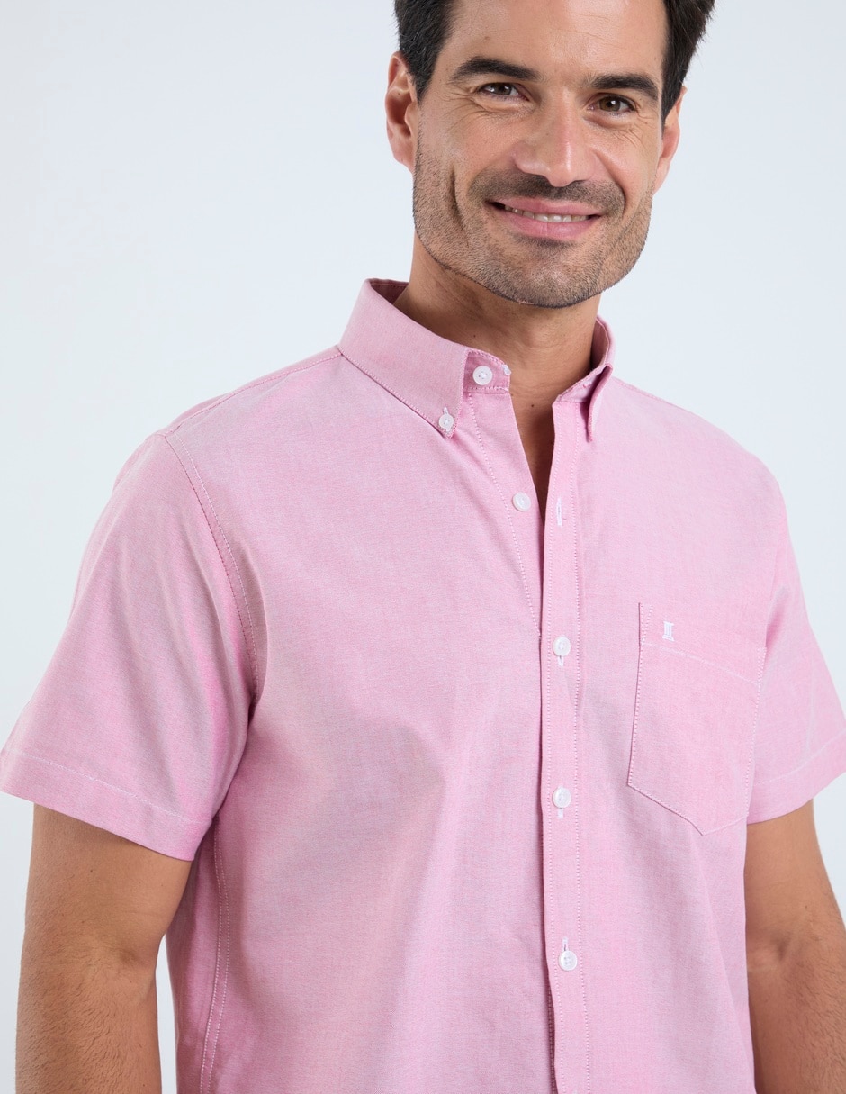 Camisa casual de algodón manga corta para hombre