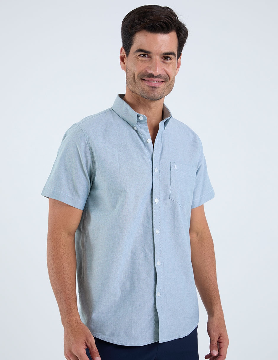 Camisa casual de algodón manga corta para hombre