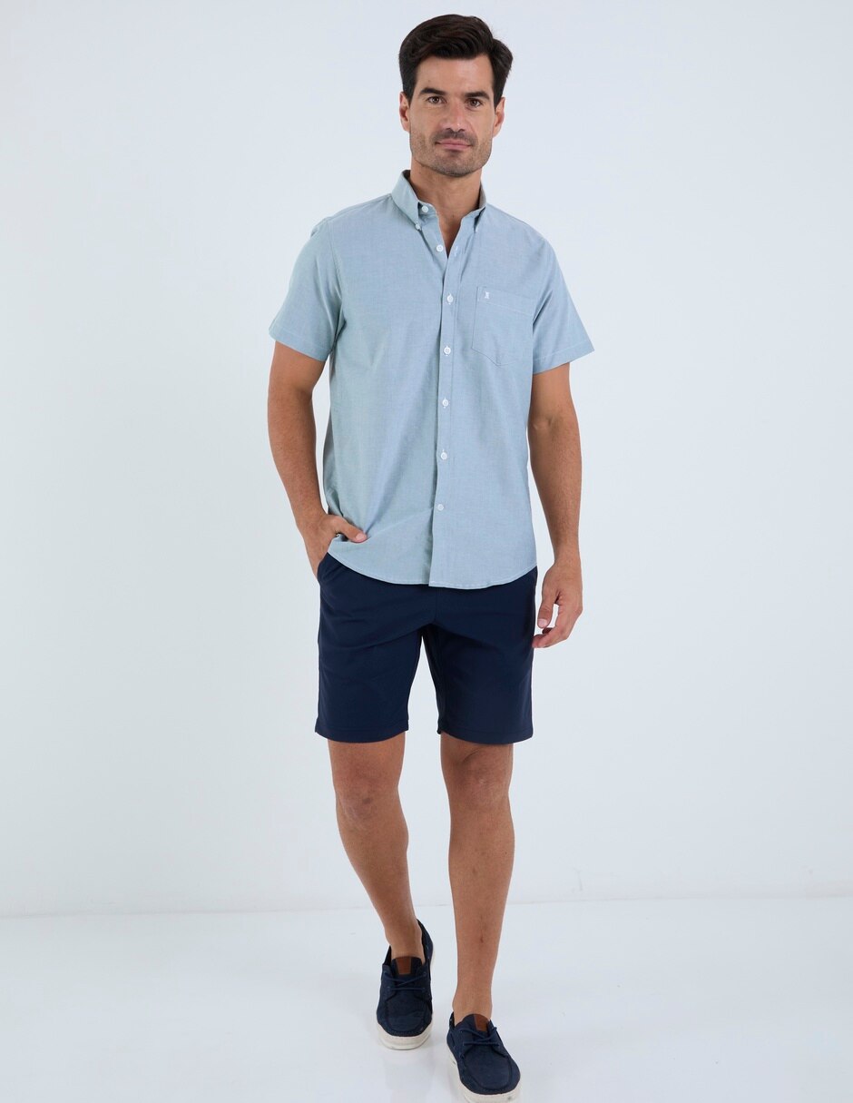 Camisa casual de algodón manga corta para hombre