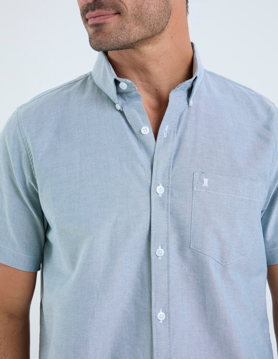 Camisa casual de algodón manga corta para hombre