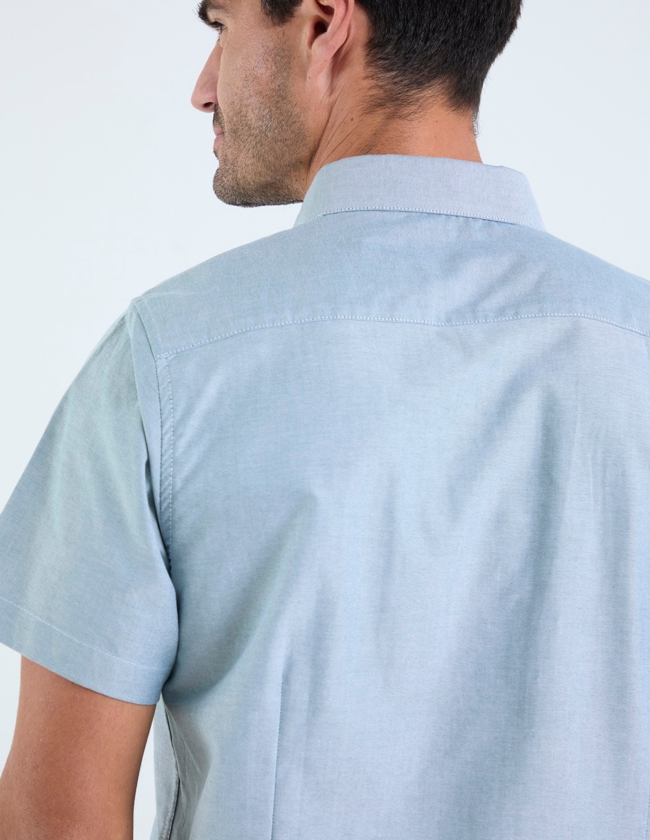 Camisa casual de algodón manga corta para hombre 6