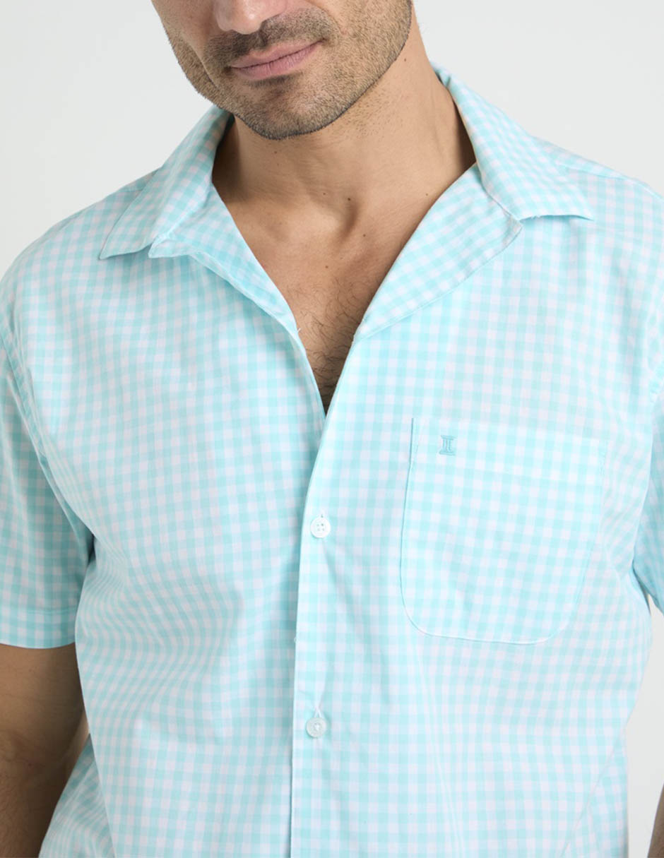 Camisa casual Dioro de algodón manga corta para hombre