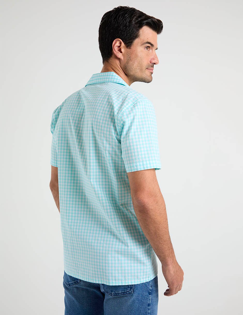 Camisa casual de algodón manga corta para hombre 6
