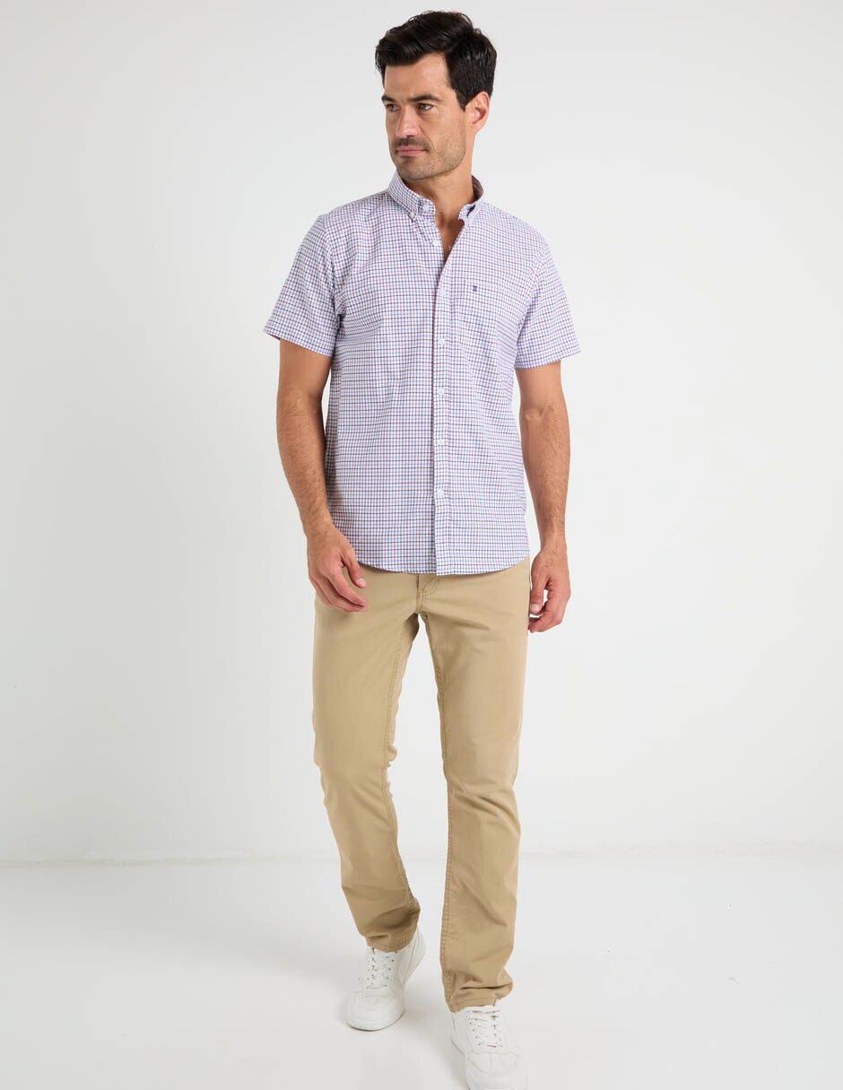Camisa casual de algodón manga corta para hombre