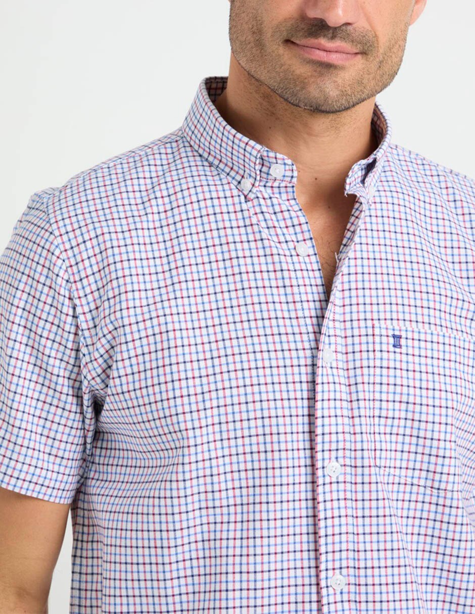 Camisa casual de algodón manga corta para hombre