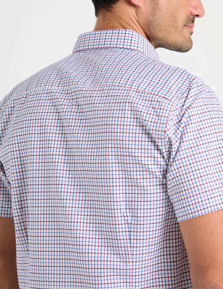 Camisa casual de algodón manga corta para hombre
