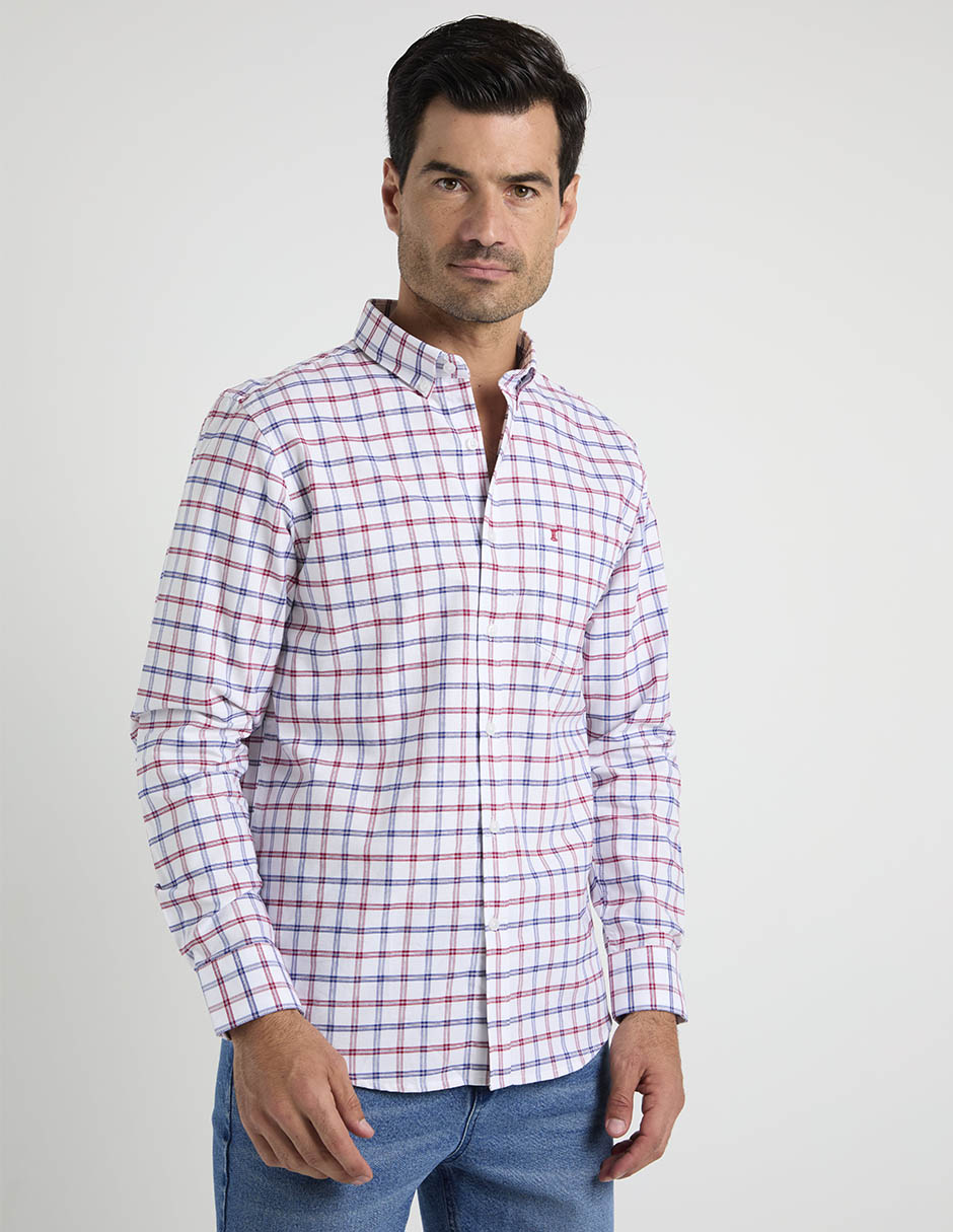 Camisa casual de algodón manga larga para hombre Camisa casual de algodón manga larga para hombre