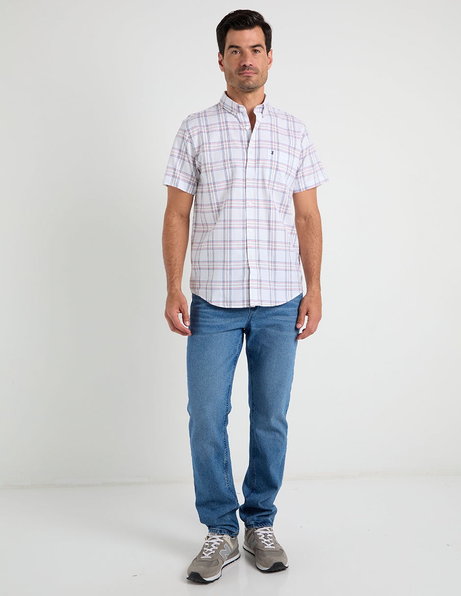 Camisa casual de algodón manga corta para hombre