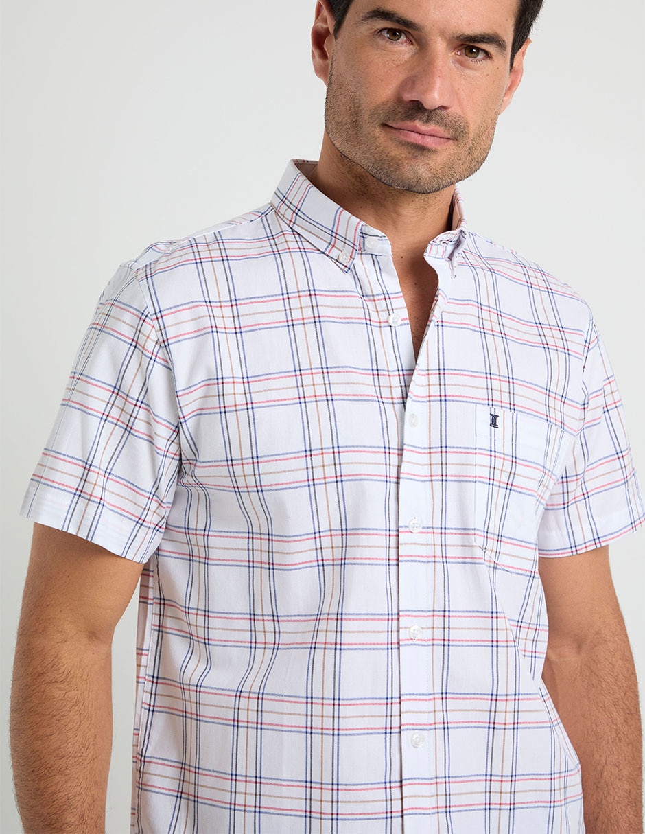 Camisa casual de algodón manga corta para hombre