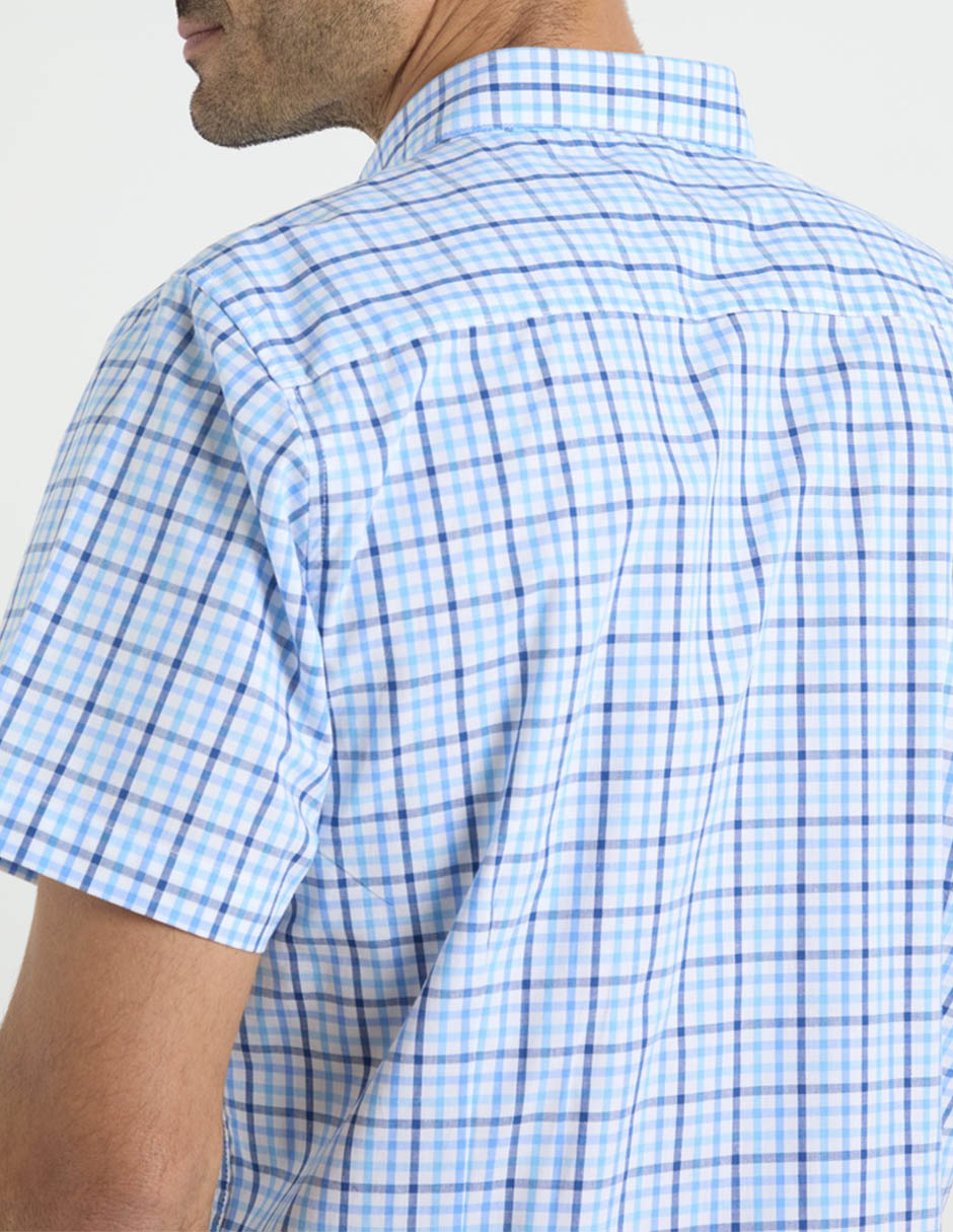 Camisa casual de algodón manga corta para hombre