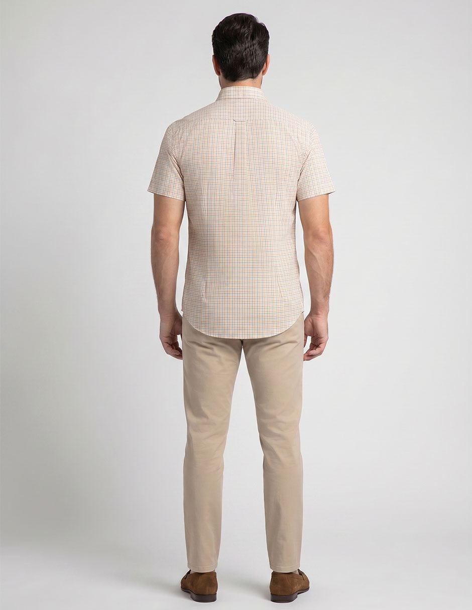 Camisa casual de algodón manga corta para hombre