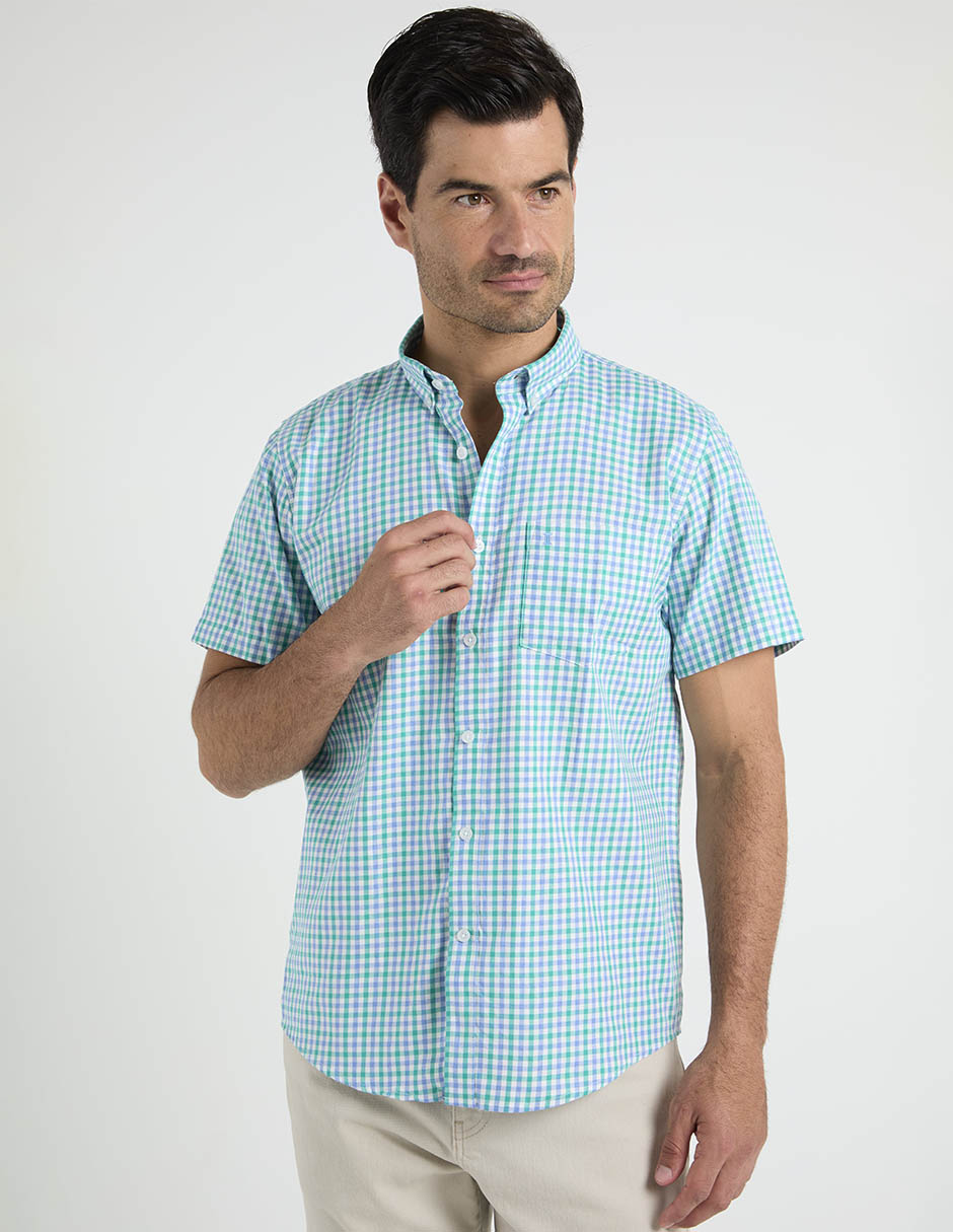Camisa casual de algodón manga corta para hombre 5