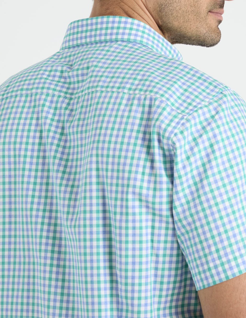 Camisa casual de algodón manga corta para hombre