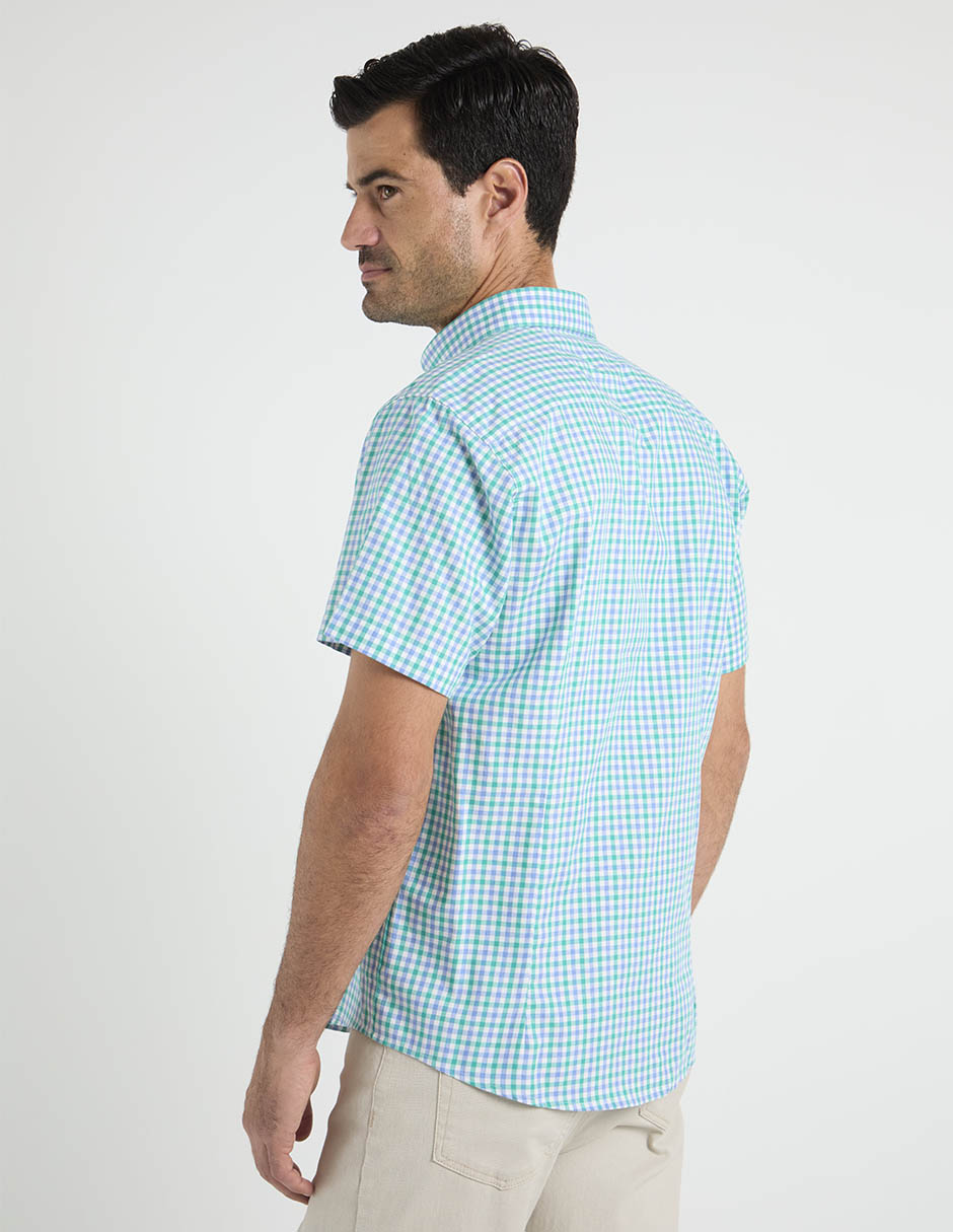 Camisa casual de algodón manga corta para hombre 6