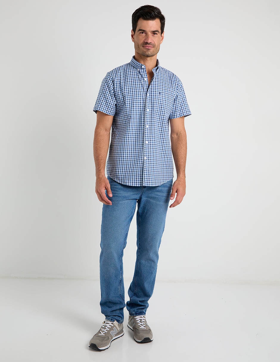 Camisa casual Dioro de algodón manga corta para hombre